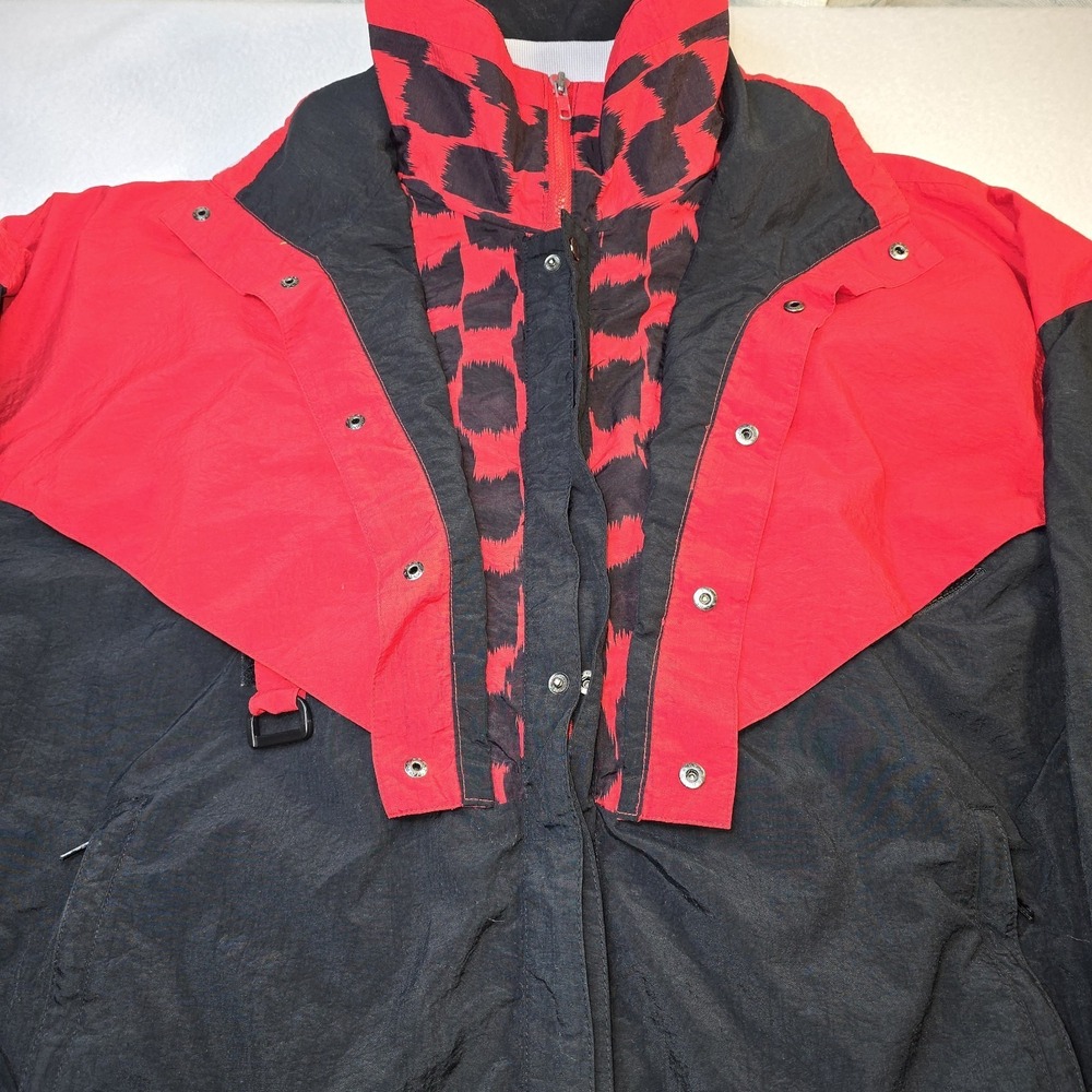 VTG 1993 Winston Cup Racing Jacket Men's L Red Black Yellow Hooded 90s NASCAR...